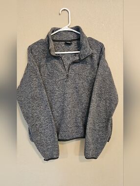 Eddie Bauer Heathered Gray Half-Zip Sweater Pullover